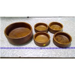 TEAK SALAD BOWL SET
