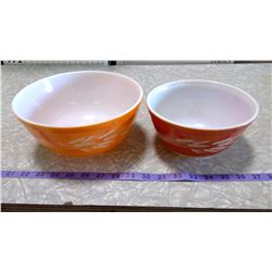 TWO PYREX BOWLS (WHEAT PATTERN)