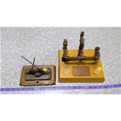 OLD RETIREMENT PLAQUE & CURLING TROPHY