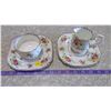 Image 1 : PETIT POINT ROYAL ALBERT CREAM, SUGAR & TWO PLATES