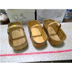 THREE WOODEN FRUIT BASKETS