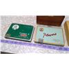 Image 3 : TWO WOODEN CIGAR BOXES, TWO FLAT FIFTIES CIGARETTE TINS