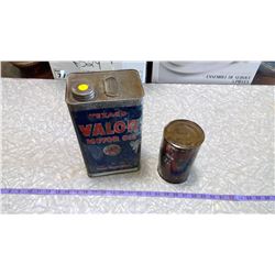 BA QUART OIL TIN (FULL), AND TEXACO TIN