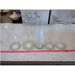 LOT OF 5 GLASS LAMP SHADES