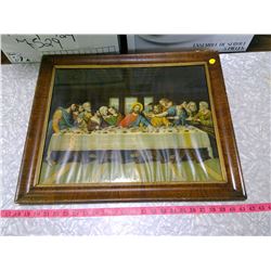 OLD FRAMED PICTURE "THE LAST SUPPER"