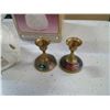 Image 2 : INLAID INDIAN BRASS CANDLES WITH ROSE CHERUB COLLECTION PIECE