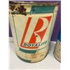 Image 2 : 2 ROYALITE TINS - 1 GALLON GREASE AND 1 QUART OIL - FULL