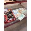 Image 1 : LOT OF COLLECTIBLE 4 TRAILER PLATES, OTHER LICENSE PLATES, TOYS, LIDS, ETC