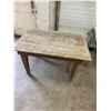 Image 1 : PRIMITIVE FARM TABLE- HOME MADE 48"X36" PINE