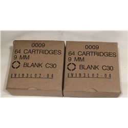 128 ROUND OF CANADIAN MILITARY 9MM LUGER BLANK ROUNDS