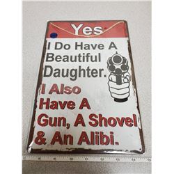 NEW 12" X 8" TIN SIGN