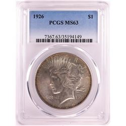 1926 $1 Peace Silver Dollar Coin PCGS MS63