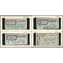 Lot of (4) Series 461 Military Payment Certificate Notes