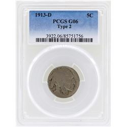 1913-D Buffalo Nickel Coin Type 2 PCGS G06