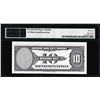 Image 2 : 1929 10 Unit American Bank Note Co. "Test Note" PMG Gem Uncirculated 65EPQ