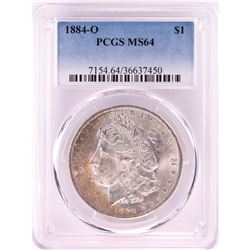 1884-O $1 Morgan Silver Dollar Coin PCGS MS64 Nice Toning