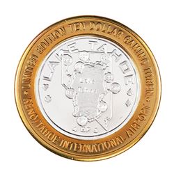 .999 Silver Reno Tahoe International Airport $10 Casino Limited Edition Gaming Token
