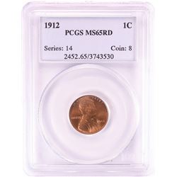 1912 Lincoln Wheat Cent Coin PCGS MS65RD