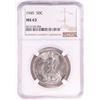 Image 1 : 1945 Walking Liberty Half Dollar Coin NGC MS63