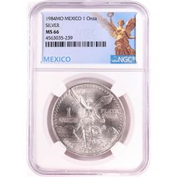 1984Mo Mexico 1 Onza Libertad Silver Coin NGC MS66