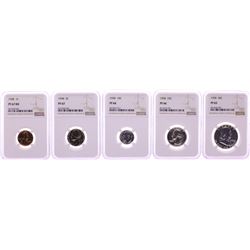 1958 (5) Coin Proof Set Graded NGC PF65/66/67