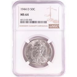 1944-D Walking Liberty Half Dollar Coin NGC MS64