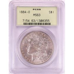 1884-O $1 Morgan Silver Dollar Coin PCGS MS63 Old Green Holder