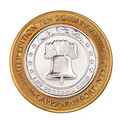 .999 Silver McCarran International Airport $10 Casino Limited Edition Gaming Token