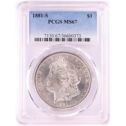 1881-S $1 Morgan Silver Dollar Coin PCGS MS67