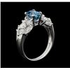 Image 4 : 18KT White Gold 1.80 ctw Blue Zircon and Diamond Ring