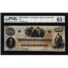 Image 1 : 1862 $100 Confederate States of America Note T-41 PMG Choice Uncirculated 63EPQ