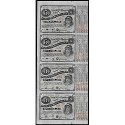 Uncut Sheet of (4) State of Louisiana Baby Bond Obsolete Notes