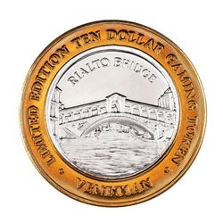 .999 Silver The Venetian Las Vegas Nevada $10 Casino Limited Edition Gaming Token