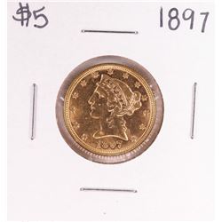 1897 $5 Liberty Head Half Eagle Gold Coin