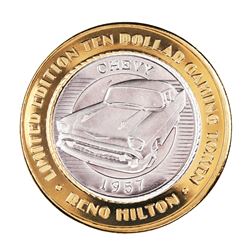 .999 Silver Hilton Reno, Nevada $10 Casino Limited Edition Gaming Token