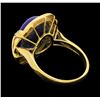 Image 3 : 14KT Yellow Gold Ladies 7.50 ctw Lapis Lazuli and Diamond Ring