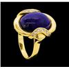 Image 4 : 14KT Yellow Gold Ladies 7.50 ctw Lapis Lazuli and Diamond Ring