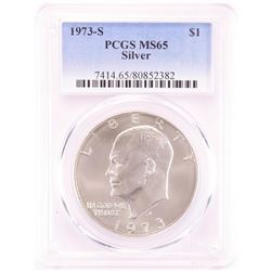 1973-S $1 Eisenhower Silver Dollar Coin PCGS MS65