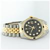 Image 6 : Rolex Mens 2 Tone 14K Black Diamond 36MM Datejust Wriswatch