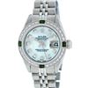 Image 1 : Rolex Ladies Stainless Steel Blue MOP Diamond & Emerald Datejust Wristwatch