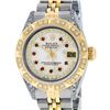 Image 1 : Rolex Ladies 2 Tone Yellow Gold MOP Ruby & Pyramid Diamond Datejust Wriswatch