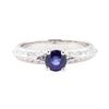 Image 2 : 1.02 ctw Sapphire And Diamond Ring - 18KT White Gold