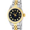 Image 2 : Rolex Ladies 2 Tone Yellow Gold Black Diamond 26MM Datejust Wristwatch