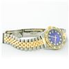 Image 7 : Rolex Mens 2 Tone 14K Blue Vignette Pyramid Diamond Datejust Wristwatch