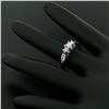 Image 8 : 14k White Gold .55 ctw Round Brilliant Cut Diamond 3 Stone Promise Engagement Ri