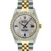 Image 1 : Rolex Mens 2 Tone 14K Mother Of Pearl Diamond 36MM Datejust Wristwatch