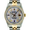 Image 2 : Rolex Mens 2 Tone 14K Mother Of Pearl Diamond 36MM Datejust Wristwatch