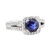 Image 1 : 2.28 ctw Sapphire And Diamond Ring - 14KT White Gold