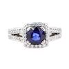 Image 2 : 2.28 ctw Sapphire And Diamond Ring - 14KT White Gold