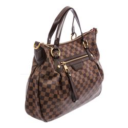 Louis Vuitton Damier Ebene Canvas Leather Evora MM Bag